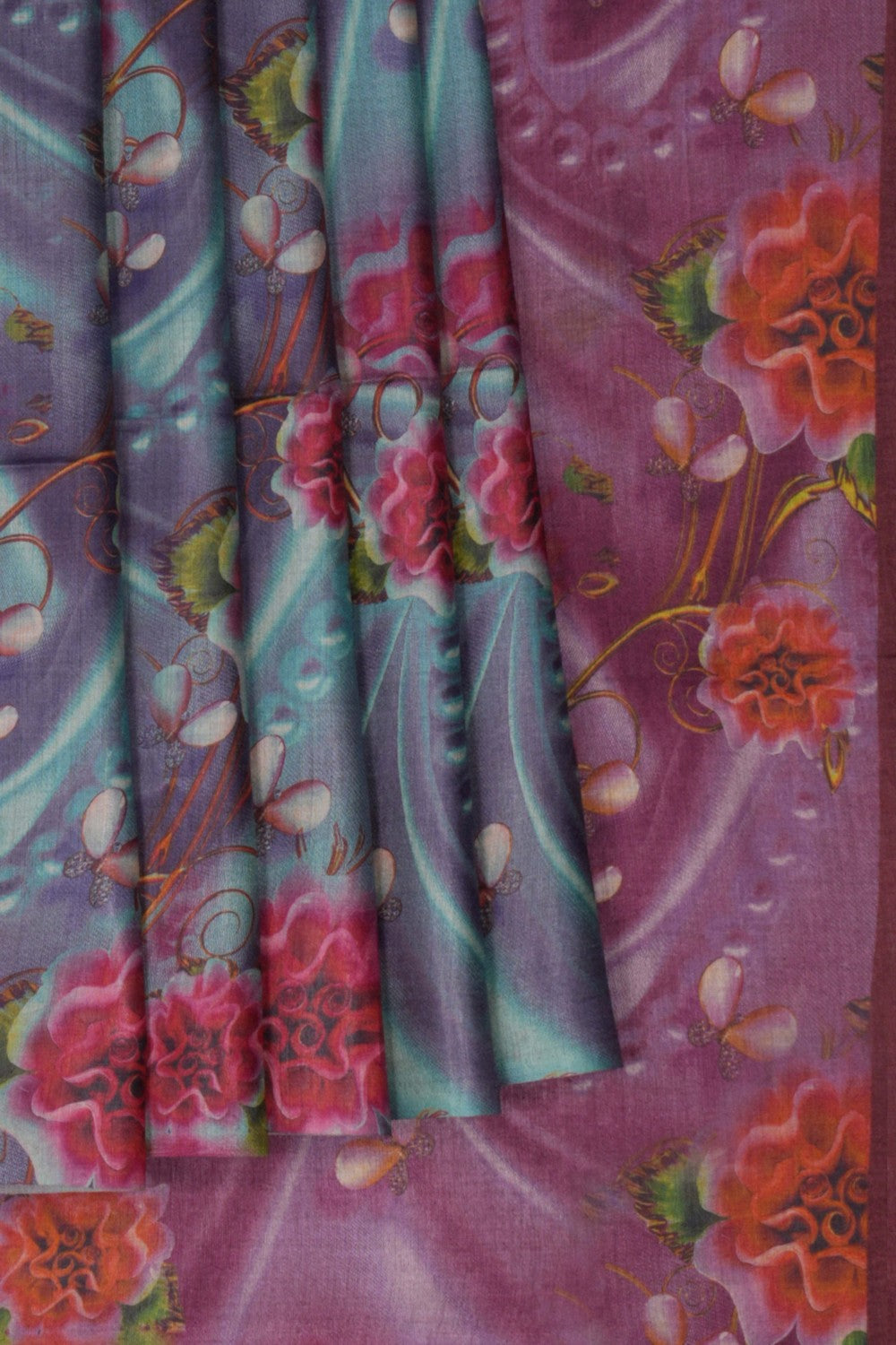 Image of Aesthetic Printed Tussar Saree